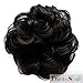 Scrunchy Scrunchie Bun Updo Hairpiece Hair Ribbon Ponytail Extensions (deep BLACK)Curly or Messy drawstring