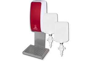 ‎BLANC HYGIENIC Blanc HYGIENIC Desinfektionsspender Cosmos – Spender mit Sensor für Wandmontage, Auffangschale und 2 x 1 Liter Desinfektionsmittel für ca. 2000 Anwendungen, Rot und Weiß