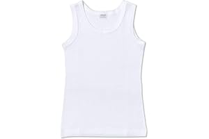 Ellepi 6 Canotte o Magliette Intime Bambina Ragazza in Puro Cotone Anallergico con Cuciture Comfort Colore Bianco.