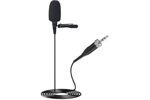 JTLAU Lavalier Clip on Microphone - Cardioid Condenser Lapel Mic Compatible with Sennheiser Bodypack Wireless Systems,Ideal for Lectures,actors,Theater,Podcasts