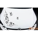 DD Dotzler Design - Autoaufkleber Wandtattoo - 041215 - Schmetterling Blumenranke ca 62 x 58 cm Blume Auto Aufkleber Tuning Ranke Butterfly Motorhaube Heckscheibe