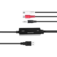 InVaFoCo Interface d'enregistrement Audio USB - 3,5mm + RCA L/R Audio Grabber pour Numérisez des audio/ FM Radio…