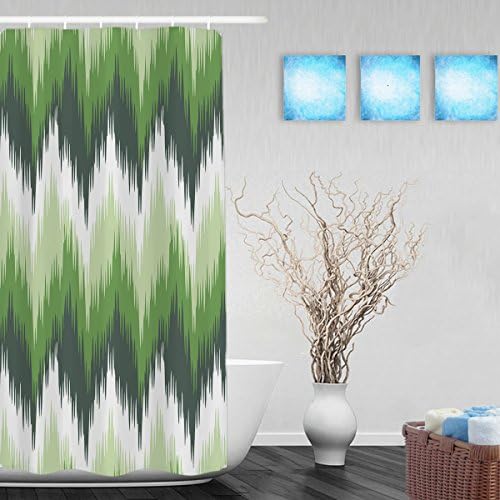 Ikat Seamless Zigzag Bathroom Shower Curtain Stripes Pattern Decor Shower Curtains Waterproof Polyester Fabric 36"x72"Inch