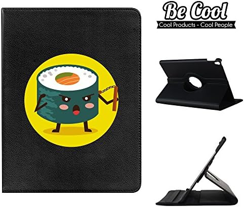 BeCool® - 360 Degree Rotating Tablet Case Flip Folio Stand to protect your iPad Pro 10.5, protects and adapts flawlessly to your tablet with a rotation system and stand function in colour black. Sushi ninja with nunchaku.