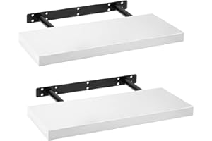 iTrend High Gloss White Floating Wall Shelf 60CM Pack of 2