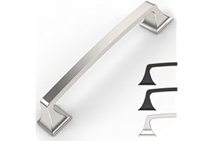 9BUILD Lot de 10 Nickel Brossé Poignee de Meuble Entraxe 128mm Cuisine Poignée Alliage de zinc Meuble Poignet de Porte Cuisine Poignées pour Placards Poignet Meuble Cuisine EU0037