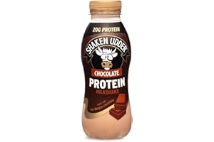 Shaken Udder Chocolate Protein Milkshake,8 x 330ml,Made with Real Belgian Chocolate,High Protein & Calcium,Less Than 5% Added Sugar,Vegetarian & Gluten-Free
