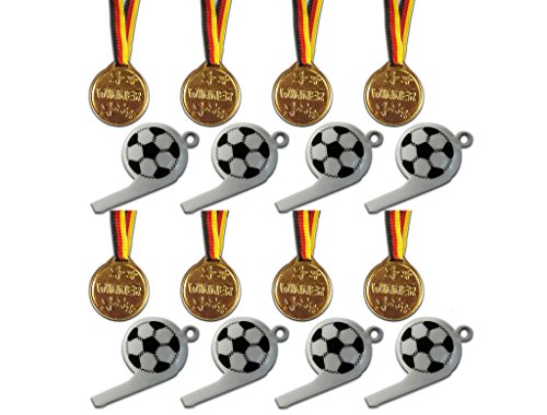 Kaufen-schenken-spielen 8 Fußball-Trillerpfeifen + 8 Gold Medaillen !