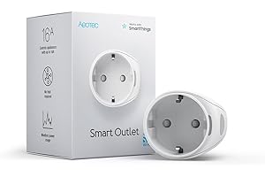 Aeotec Smart Outlet Type F | Presa intelligente Wi-Fi | Nessun hub richiesto | Compatibile con Alexa, Google Home & SmartThings | Misurazione dell'energia | Centrali elettriche da balcone | Alta