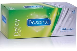 Pasante Infinity (Delay), bedövande kondomer för extra uthållighet, 1 x 12 stycken