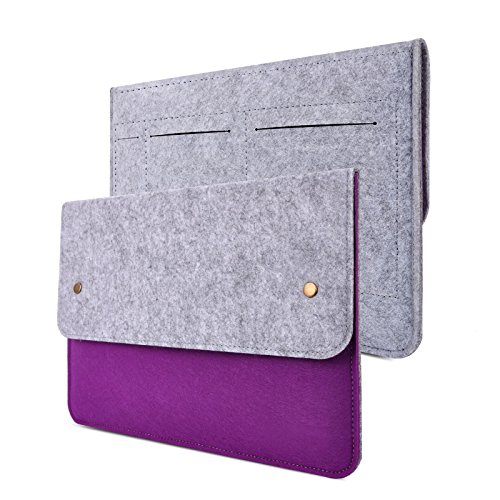 YESSBON 13,3 Zoll Macbook Air/Pro Retina Schönem Filz Sleeve Filztasche Hülle Ultrabook Laptop Tasche Notebook-Taschen Speziell für 13,3 Apple Macbook Pro Retina und Macbook Air Zoll entworfen - Grau& Blaurot