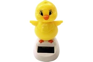 DPWOUM Yellow Plastic Solar Dancing DUCK Ornament Solar Powered Car Toy for Car Office Desk Decoration etc，Novelty and Gag Toys，Solar Powered Toys