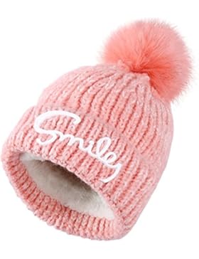 Vbiger Kinder Wintermütze Kinder Strickmütze Warm Winter Mütze für Jungen und Mädchen