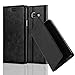 Produktbild Cadorabo Hülle für Samsung Galaxy A3 2016 (6) - Hülle in Nacht SCHWARZ – Handyhülle mit Magnetverschluss, Standfunktion und Kartenfach - Case Cover Schutzhülle Etui Tasche Book Klapp Style