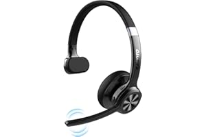 SANOTO Wireless Headset With Microphone for Laptop, Noise Canceling, 40 Hrs Playtime & 10M Range, Office Headset for Mobile Phone Computer Tablet