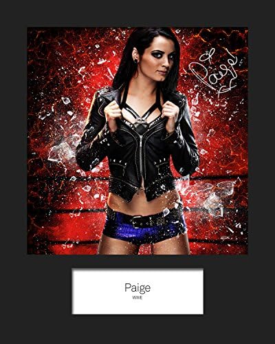 PAIGE WWE | Signed Mounted Photo Reprint | 10x8 Size to Fit 10x8 Inch Frames | Machine Cut | Photo Display | Present Gift Collectible