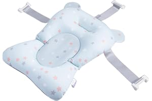 RURUNKLEE Baby Bath Pad, Baby Bath Cushion Bath Seat Support Pad Bath Pad Floating Soft Baby Bath Pillow Anti-Slip Bath Tub Cushion for 0-12 Month