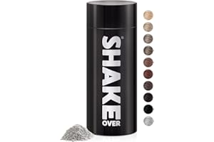 ‎SHAKE OVER SHAKE OVER Veganes Streuhaar zur Haarverdichtung, mit Zink angereicherte Fasern, hochwertiges Schütthaar, Made in Europe (30 g, GRAY)