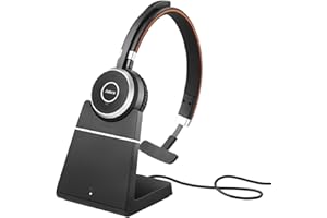 Jabra Evolve 65 SE Cuffie Wireless Mono - Bluetooth, Dongle USB-A+supporto, Ottimizzato per Microsoft Teams, Nuova edizione