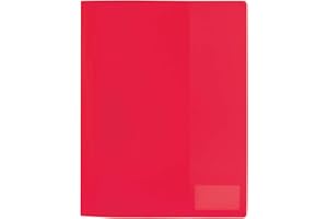 HERMA 19487 - Pochette A4 translucide en film polypropylène stable avec étiquette et pochette d'insertion Format A4 rouge