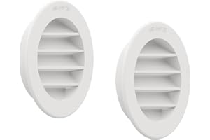 Plikc GS - Griglia di ventilazione tonda da incasso con zanzariera stampata (Foro ⌀ 95-2 Pezzi)