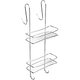 Tekno-tel BK065 2 Katlı Duş Rafı Sabunluk, 11 x 25 x 60 cm, Krom