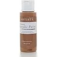 Artiste Acrylic Paint 59ml 2Oz Chocolate Brown, Quick-Drying Professional Art, Craft and Hobby Artists Paint, Vibrant Colour, Water-Based Paints Cover All Surfaces with Ease, Ideal for Travel Artists