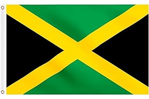 WOILTRYN Jamaican Flag 5ft x 3ft, Big Jamaica Flags with Brass Eyelets for Culture Day National Heroes' Day Decorations