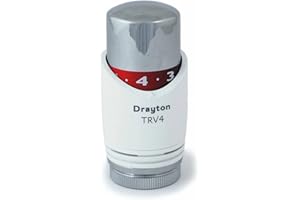 Drayton TRV4 Thermostatic Valve, Head Only, Chrome & White