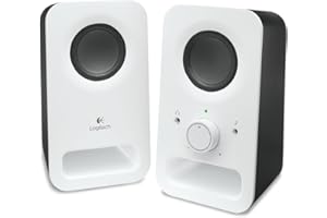 Logitech Z150 Altoparlanti Stereo Multimediali Compatti, Ingresso Audio da 3.5 mm, Controlli ‎Integrati, Jack Per Cuffie, Presa EU/IT, Computer/Smartphone/Tablet/Lettore Musicale, Bianco (Neve)