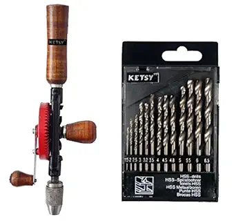 Ketsy 887 Hand Drill Machine 1/4 +Drill Bit Set 13 Pcs.