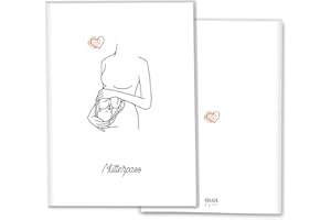 OLGS 3-teilige Mutterpasshülle Modern Lineart | Baby Schwangerschaft, Schutzhülle für den Mutterpass mit Fach für Ultraschallbilder (Mutterpass-Hülle ohne Personalisierung, Joy)