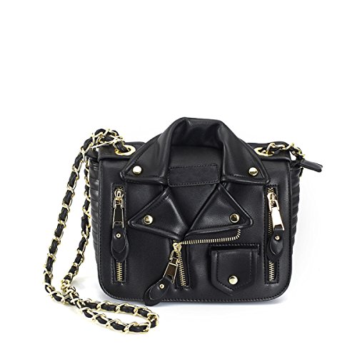 Preisvergleich Produktbild LAIDAYE Messenger Urlaubsreisen PU-Handtaschen,Black-OneSize