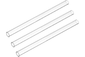 DMiotech 3Pz Tubo Rigido in Plastica Trasparente da 6" 4mm x 6mm (1/4") Tubo Tondo in Policarbonato per l'Illuminazione di Impianti Idraulici