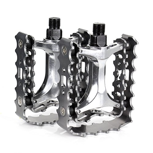 iParaAiluRy MTB pedale – Aluminiumlegierung Plattform Fahrrad Pedal mtb pedale CNC Stahlachse 9/16 „ - 5