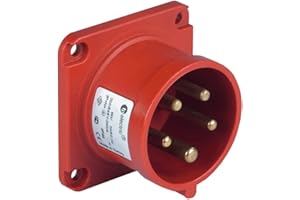 PREIS-ZONE Fiche encastrable CEE droite 5 P 32 A 400 V IP44 75 x 75 mm