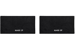 Amosfun 2pcs Black Makeup Mat for Vanity Top, Large Size Vanity Velvet Cover, Washable Cloth for Makeup Table Protection, 40x80cm
