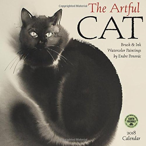 The Artful Cat 2018 Calendar: Brush & Ink Watercolor Paintings