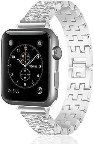 AWSTECH for Apple Watch Strap 42mm Silver Glitter Zircon Crystal Rhinestone Jewellery Band Alloy Wristband Replacement for iWatch Series 1 Series 2 Sport &amp; Edition