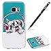 Produktbild Galaxy S7 Edge Hülle,Galaxy S7 Edge Silikon Handyhülle,WIWJ Hülle TPU Soft Silikon Backcover Case Handy Schutzhülle Glühende Handy Shell in der Nacht Durchsichtig mit Gemalt Kunst Malerei Muster HandyhülleStoßdämpfend Transparent TPU Silikon Schutz Handy Hülle Case Schutzhülle für Samsung Galaxy S7 Edge +1x Touch Stylus Pen-Kopfhörer Welpe