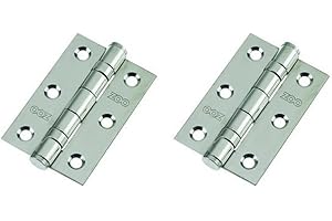 ZOO HARDWARE Door Hinge 3" 75mm Ball Bearing Hinges Polished Chrome Suit Internal Doors Pair