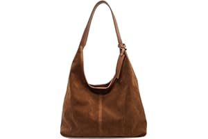HiTotes Suede Tote Bag for Women - Trendy Slouchy Hobo Bag - Fall Purse & Work Tote