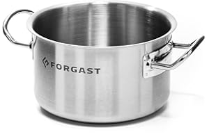 Forgast Marmite basse | Acier inoxydable | Capacité 13 litres | Diamètre ⌀ 32 cm | La marmite peut être utilisée sur tous types de feux: électrique, gaz et induction | Lavable au lave-vaisselle