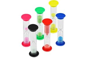 Comzantor 6 st timglas timer, 30S, 1Min, 2Mins, 3Mins, 5Mins, 10 Mins, 10 Mins Färgglada Timer, Sandglas-Set, Sandglas-Set, S