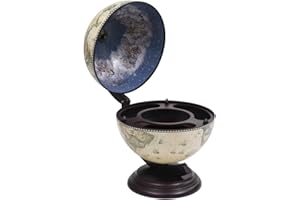 vidaXL Wooden Tabletop Globe Bar Wine Stand Liquor Beverage Bottle Glass Storage Shelf Rack Drink Cabinet Holder Unit Home Office Eucalyptus Green