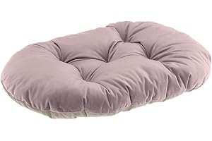 Ferplast Cojín para Perros y Gatos Prince 65/6, Cama Acolchada para Animales, Doble Cara, Suave Terciopelo, Lavable, 65 x 42 cm, Rosa