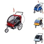 Homcom 360° Drehbar Kinderanhänger 2 in 1 Fahrradanhänger Jogger 6 Farben NEU