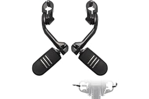 FOVPLUE LTMOTO 1.25" Highway pegs,Motorcycle Long Angled Adjustable Highway Footpegs for Harley Davidson Touring Road King Road Glide Street Glide Electra Glide Softail Sportster with 1 1/4" Highway Bar