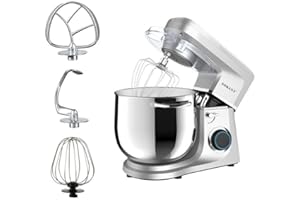 SOKANY SK-269 Robot de cocina, amasadora, 1700 W, profesional, 11 L, con batidor, gancho para amasar, escoba batidora y protección contra salpicaduras, 6 velocidades con cuenco de acero inoxidable