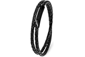 Simaru Premium Leather Bracelet Made in Germany for Men and Women, Unisex Genuine Leather Wrap Bracelet with Stainless Steel Hook Clasp, Genuine Leather Bracelet
